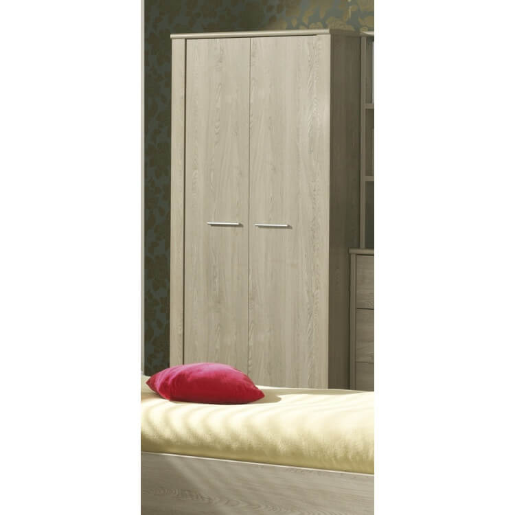 Armoire 2 portes contemporaine chêne clair Fanny