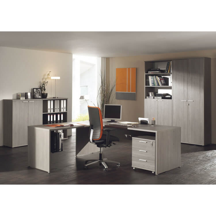 Ensemble de bureau contemporain coloris bouleau gris Alrun III