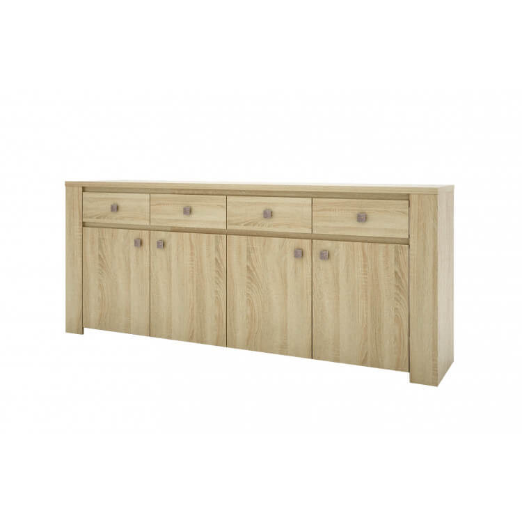 Buffet/bahut 220 cm contemporain chêne clair Mirage