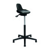 Siège d'atelier ergonomique assis-debout en PU noir Starly