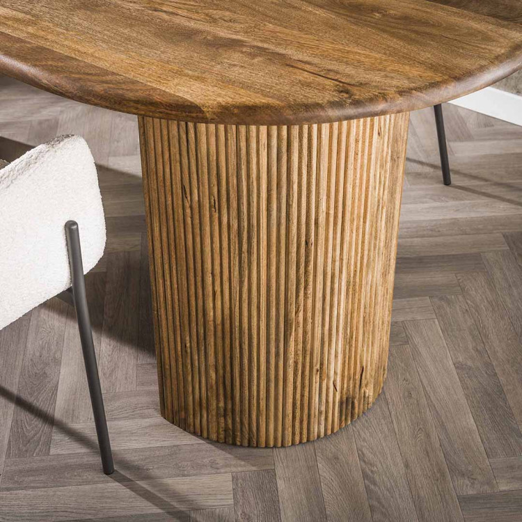 Table à manger ovale extensible danoise vintage en teck massif