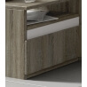 Chevet 1 tiroir contemporain chêne truffier/blanc Phillis