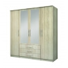 Armoire contemporaine 4 portes/3 tiroirs chêne clair Vickie