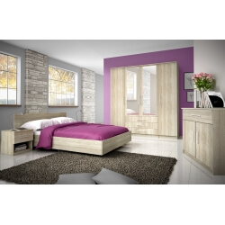 Chambre adulte contemporaine chêne clair Vickie