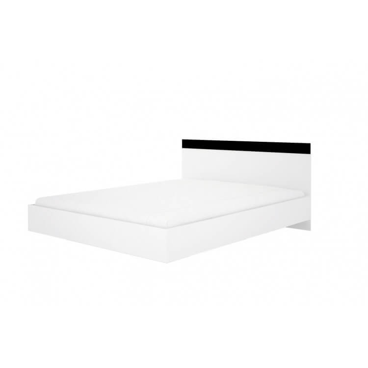 Lit adulte design coloris blanc/noir Louana