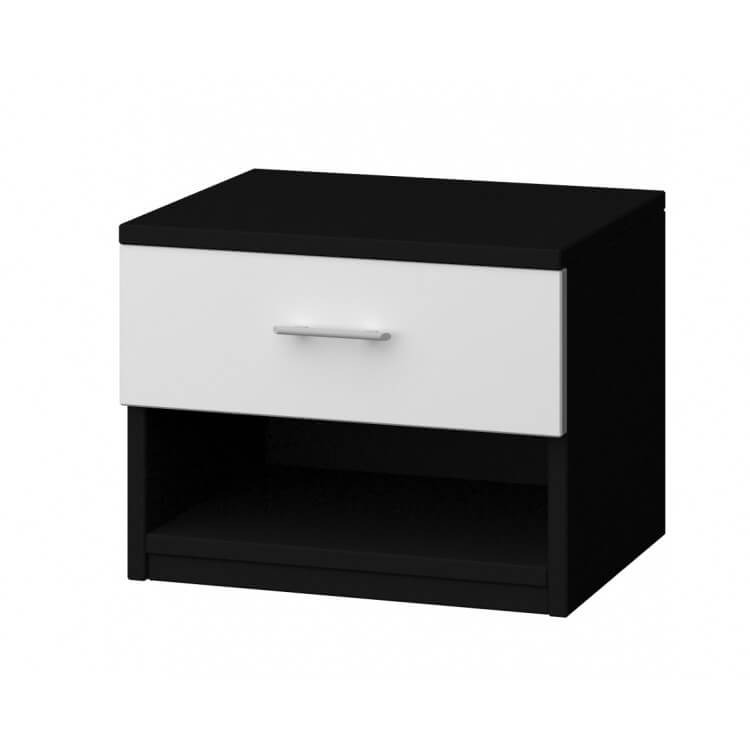 Chevet design coloris blanc/noir Louana