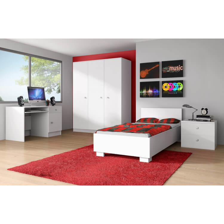 Chambre enfant complète contemporaine blanche Mika 