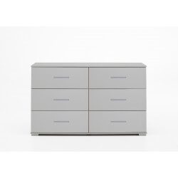Commode design 6 tiroirs coloris blanc alpin Mavrick