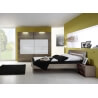 Chambre adulte contemporaine chêne montana/verre blanc Canary