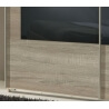 Armoire contemporaine 2 portes coulissantes chêne/verre gris Avry