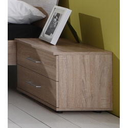 Chevet contemporain 2 tiroirs coloris chêne (lot de 2) Avry