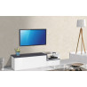 Meuble TV moderne 160 cm blanc laqué brillant/ardoise Jordanie