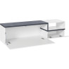 Meuble TV moderne 160 cm blanc laqué brillant/ardoise Jordanie