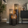 Lampadaire industriel H 120 cm en métal brun noir Cyriel