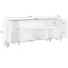 Buffet/bahut 200 cm moderne blanc laqué brillant/érable Shine