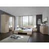 Chambre adulte complète contemporaine chêne/chrome brillant Anabelle