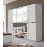 Armoire design 5 portes 225 cm blanc alpin/chrome brillant Bella