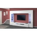 Ensemble meuble TV moderne blanc laqué brillant Keops