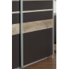 Armoire contemporaine 2 portes coulissantes chêne sauvage/lave Malibu