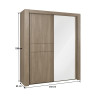 Armoire adulte contemporaine chêne fusain Kruger