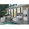 Bureau droit individuel moderne blanc laqué brillant Leila