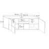 Meuble TV 181 cm moderne gris béton Milenor