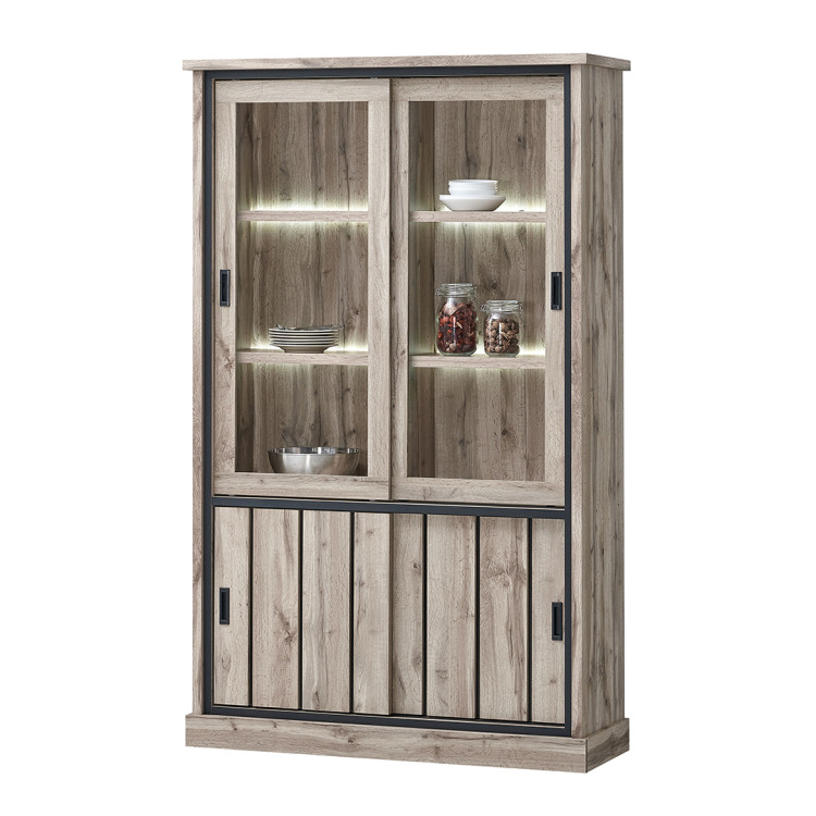 Vitrine contemporaine avec éclairage chêne canada Emilia