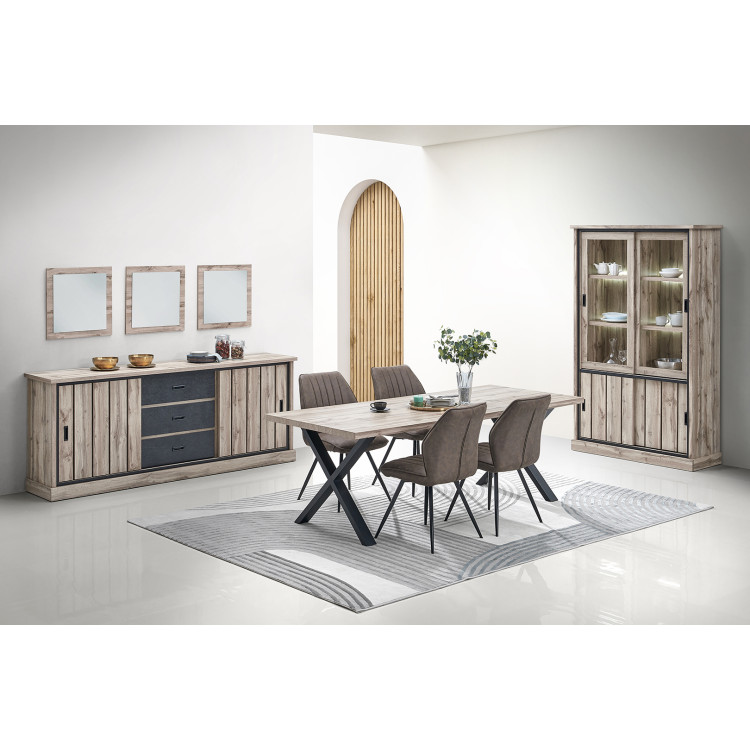 Vitrine contemporaine avec éclairage chêne canada Emilia