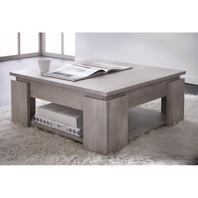 Table basse contemporaine chêne champagne Guerda