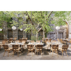 Chaise de bistrot empilable d'extérieur imitation rotin Dana
