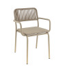 Fauteuil de terrasse d'extérieur empilable en aluminium Martha