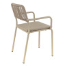 Fauteuil de terrasse d'extérieur empilable en aluminium Martha