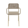 Fauteuil de terrasse d'extérieur empilable en aluminium Martha
