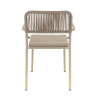 Fauteuil de terrasse d'extérieur empilable en aluminium Martha