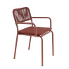 Fauteuil de terrasse d'extérieur empilable en aluminium Martha