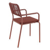 Fauteuil de terrasse d'extérieur empilable en aluminium Martha