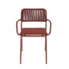 Fauteuil de terrasse d'extérieur empilable en aluminium Martha
