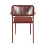Fauteuil de terrasse d'extérieur empilable en aluminium Martha