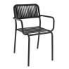 Fauteuil de terrasse d'extérieur empilable en aluminium Martha