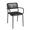 Fauteuil de terrasse d'extérieur empilable en aluminium Martha