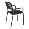 Fauteuil de terrasse d'extérieur empilable en aluminium Martha