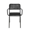 Fauteuil de terrasse d'extérieur empilable en aluminium Martha