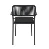 Fauteuil de terrasse d'extérieur empilable en aluminium Martha