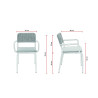 Fauteuil de terrasse d'extérieur empilable en aluminium Martha