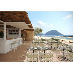 Chaise de terrasse d'extérieur empilable en tressage cordé Davida