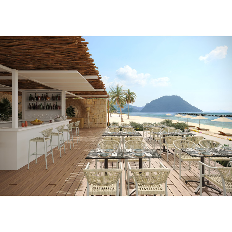 Chaise de terrasse d'extérieur empilable en tressage cordé Davida