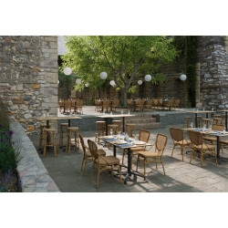 Tabouret de bar d'extérieur imitation rotin Britney