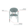 Fauteuil de bistrot empilable d'extérieur en textilène Marne