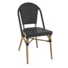 Chaise de restaurant d'extérieur empilable en tressage noir Soron
