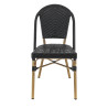 Chaise de restaurant d'extérieur empilable en tressage noir Soron